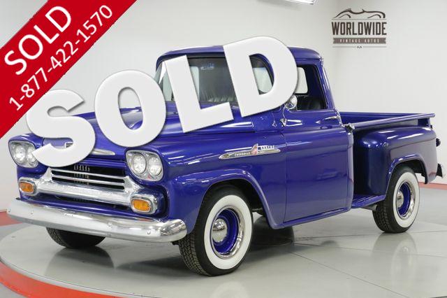 1958 CHEVROLET  APACHE 3100 RESTORED V8 AUTO WHITES STEPSIDE SHORTBED 