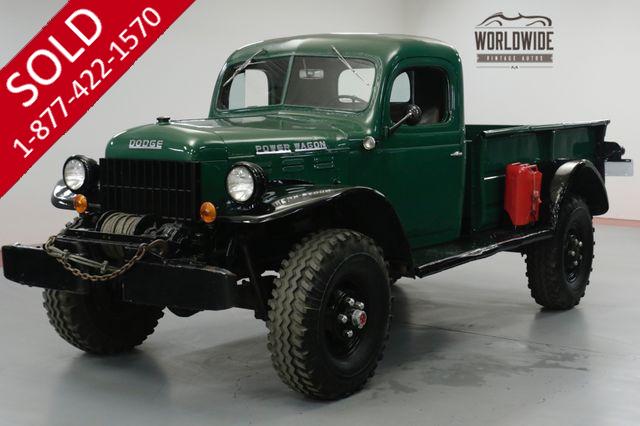 1949 DODGE POWER WAGON STOCK 4X4. INLINE 6 CYLINDER. 10,000 LB WINCH