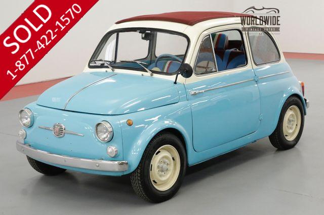 1963 FIAT 500 RARE ITALIAN FUN SUICIDE DOORS RED RAG TOP