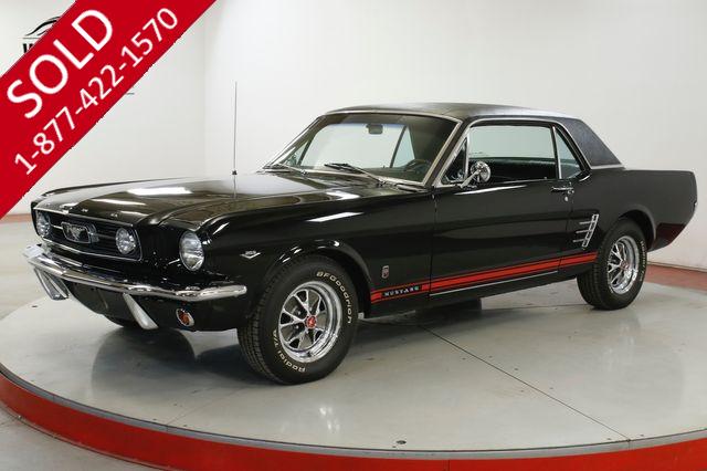 1966 FORD MUSTANG GT 289 V8 4SPD PS VINYL TOP BLACK ON BLACK 